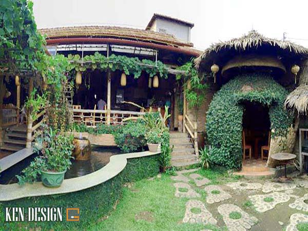 thiết kế nội thất quán cà phê sân vườn